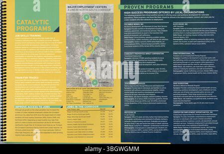 Le document « One Linden : Our Community, Our future » de 2018 détaille le processus de planification et de développement du quartier Linden de Columbus, Ohio. Il fournit le contexte, l'historique et les données tout en résumant les efforts de planification antérieurs et en décrivant les recommandations futures en matière de développement. Banque D'Images