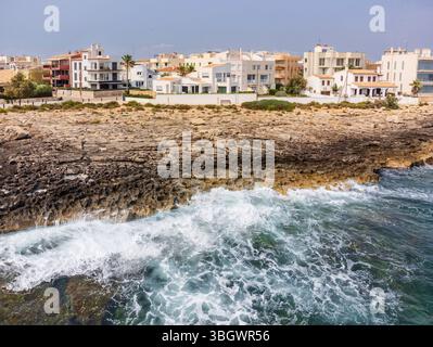 Colònia de Sant Jordi, municipalité de Las Salinas, Majorque, Îles Baléares, Espagne Banque D'Images