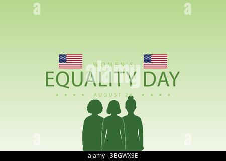 Autonomisation et plaidoyer honorant la Journée de l'égalité des femmes en août Illustration de Vecteur