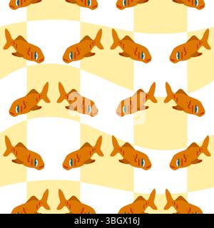 Poisson Orange motif transparent Illustration de Vecteur