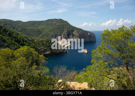 Belle plage sauvage d'es Portitxol sur l'île d'Ibiza Banque D'Images