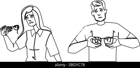 vecteur de lunettes cassées fissurées Illustration de Vecteur