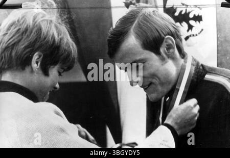 Jean-Claude Killy, coureur de ski alpin de la coupe du monde de France. Banque D'Images