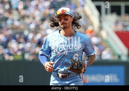 Kansas City, Missouri, États-Unis. 31 mai 2025. Jonathan India (6), deuxième joueur des Kansas City Royals, est vu lors d'un match contre les Detroit Tigers au Kauffman Stadium à Kansas City, Missouri. David Smith/CSM/Alamy Live News Banque D'Images