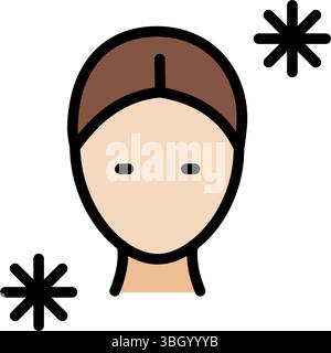 Icône couleur hypothermie. Illustration vectorielle d'une personne avec symbole de température froide, basse température corporelle et représentant l'hypothermie. Isolé simple Illustration de Vecteur