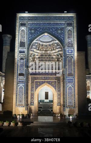 Le mausolée Gor Amir Maqbarasi à Samarcande, Ouzbékistan, Asie Banque D'Images