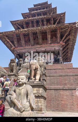 Bhaktapur/Népal-19.03.2019:la vue sur la place Bhaktapur Durbar Banque D'Images