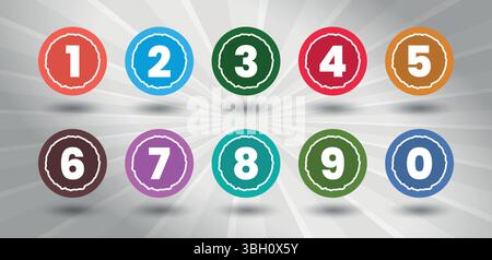 Conception de points à puces et de cercles de numérotation Illustration de Vecteur