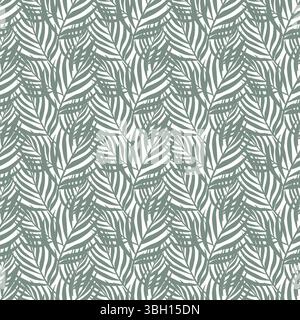 Feuilles de palmier exotiques formant un motif tropical sans couture. Illustration vectorielle botanique adaptée aux arrière-plans de feuillage vintage et aux éléments de conception Illustration de Vecteur