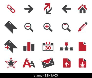 Les icônes Web roses et bleues définissent le vecteur de symbole. Ensemble d'icônes isolé modifiable à plat vectoriel Illustration de Vecteur