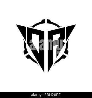 OU Gaming logo initial avec Triangle géométrique moderne arrondi Sniper conception de style tactique en arrière-plan isolé, monogramme de jeu minimaliste lo Illustration de Vecteur