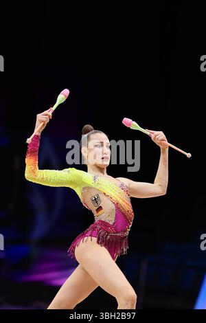 Tallinn, Estonie. 06 juin 2025. Darja Varfolomeev (Allemagne), clubs de qualification lors des Championnats d'Europe de gymnastique rythmique 2025 le 6 juin 2025 à Unibet Arena de Tallinn, Estonie - photo Richard Merlen/DPPI crédit : DPPI Media/Alamy Live News Banque D'Images