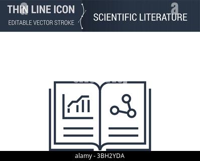 Symbole de la littérature scientifique. Icône Thin Line de Biochimie et de génétique. Pictogramme de contour graphique pour la conception Web. Sym. Vectorielle Outline de haute qualité Illustration de Vecteur