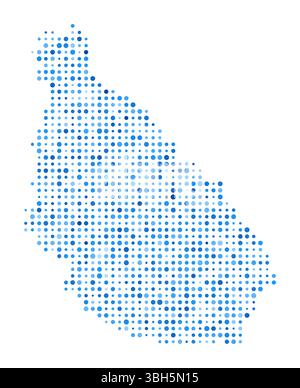 Santiago Island Dot Map. Forme de limite de style numérique. Image vectorielle de Santiago Island. Points circulaires bleus. Illustration vectorielle vibrante. Illustration de Vecteur