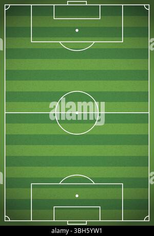 Un terrain de football en herbe texturé vertical réaliste - terrain de football. Vecteur EPS 10. Le fichier contient des transparents Banque D'Images