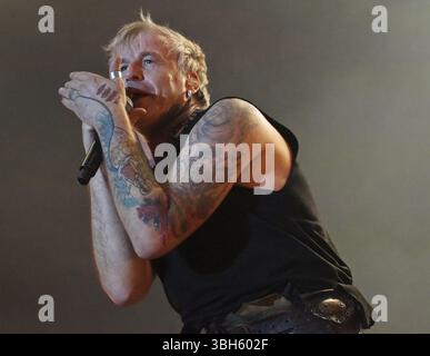 Le groupe médiéval à Extremo dans la Sporthalle Hamburg, 01.11.13, Michael Robert RHEIN (chant) Banque D'Images