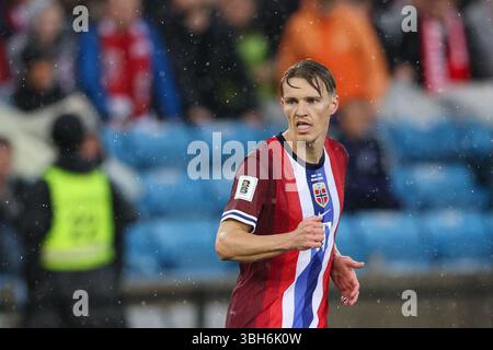 Oslo, Pologne. 06 juin 2025. Martin Odegaard de Norvège vu lors du match de football des qualifications de la Coupe du monde d'Europe 2026 entre la Norvège et l'Italie au stade Ullevaal (Oslo). Score final ; Norvège 3 :0 Italie. (Photo de Grzegorz Wajda/SOPA images/SIPA USA) crédit : SIPA USA/Alamy Live News Banque D'Images