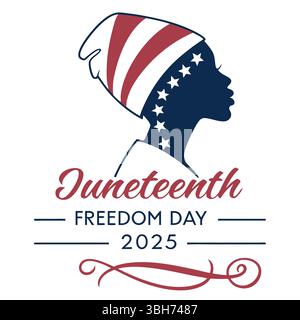 Junetenth Dédication Banner - élégant autocollant de célébration du jour de la liberté Illustration de Vecteur