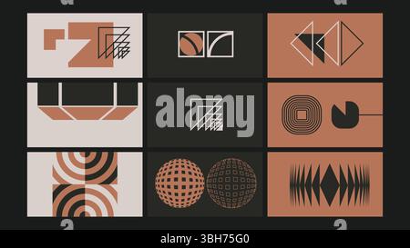 Ensemble de fond d'illusion optique abstraite moderne Illustration de Vecteur