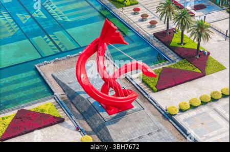 Paysage urbain de la place centrale de Dongguan, province du Guangdong, Chine Banque D'Images