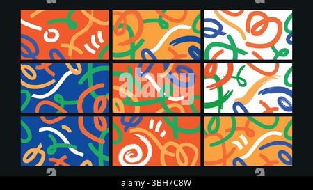 Ensemble de lignes Doodle courbes audacieuses en gras Illustration de Vecteur