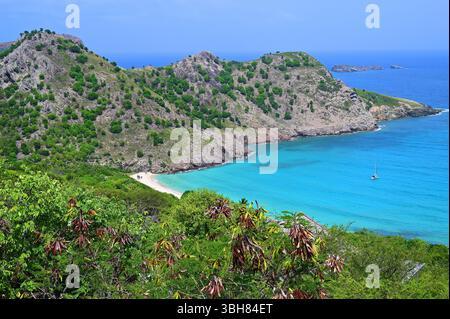 FRANCE. ÎLE DE SAINT-BARTHÉLEMY (977). LA PLAGE DU GOUVERNEUR. Banque D'Images