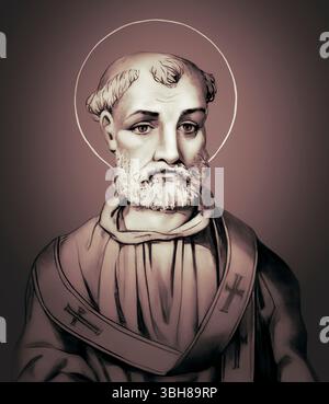 Le pape Anacletus (c. AD 16 – c. AD 92), également connu sous le nom de Cletus, Anaklet, Anenkletos, Anencletus, Kletus, évêque de Rome de c. AD 80 à c. AD 92, édité numériquement Banque D'Images