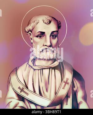 Le pape Anacletus (c. AD 16 – c. AD 92), également connu sous le nom de Cletus, Anaklet, Anenkletos, Anencletus, Kletus, évêque de Rome de c. AD 80 à c. AD 92, édité numériquement Banque D'Images