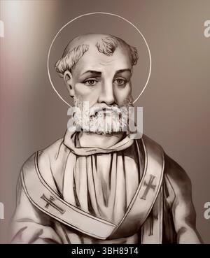 Le pape Anacletus (c. AD 16 – c. AD 92), également connu sous le nom de Cletus, Anaklet, Anenkletos, Anencletus, Kletus, évêque de Rome de c. AD 80 à c. AD 92, édité numériquement Banque D'Images