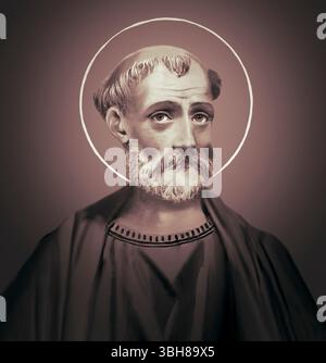 Le pape Anacletus (c. AD 16 – c. AD 92), également connu sous le nom de Cletus, Anaklet, Anenkletos, Anencletus, Kletus, évêque de Rome de c. AD 80 à c. AD 92, édité numériquement Banque D'Images