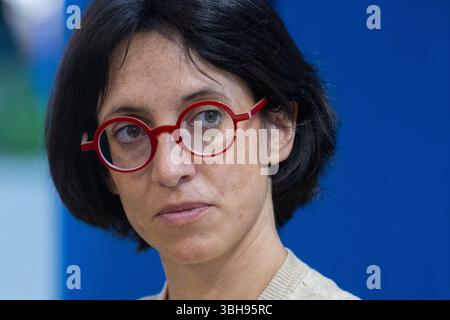 Turin, Italie. 17 mai 2025. L'écrivaine italienne Federica Manzon est invitée de la Foire du livre de Turin 2025 Banque D'Images