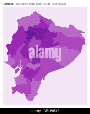 Carte du pays de la plaine de l'Équateur. Détails élevés. Style des régions solides. Forme de l'Équateur. Illustration vectorielle. Illustration de Vecteur