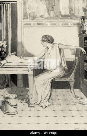 Hypatie (morte en 415 après JC) était un philosophe néoplatoniste, astronome et mathématicien qui vivait à Alexandrie, en Égypte : à cette époque une grande ville de l'Empire romain d'Orient. Banque D'Images