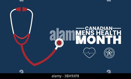 Esprit et corps, modèle de contexte du mois canadien de la santé des hommes. Illustration de Vecteur