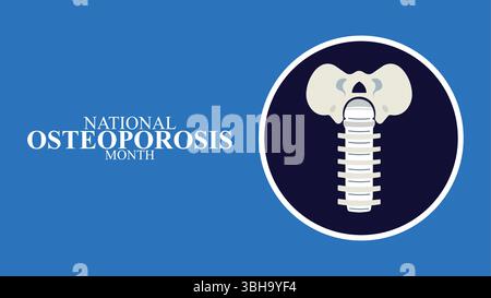 Strong Bones, Stronger You, modèle de conception du mois national de l'ostéoporose Illustration de Vecteur