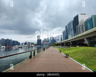 La promenade de Kwun Tong à Hong Kong. Banque D'Images