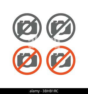 Aucun signe d'avertissement de vecteur de caméra photo. Photographier, prendre des photos n'est pas autorisé et interdit. Illustration de Vecteur