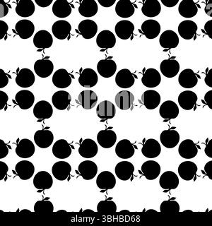 Black Apple Seamless Pattern - fond sur le thème des fruits Illustration de Vecteur