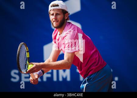 Villeurbanne, France. 09 juin 2025. Lucas Poullain (FRA) lors de la première journée de l'Open Sopra Steria (Lyon, France) juin 9-15 2025 crédit : DPPI Media/Alamy Live News Banque D'Images