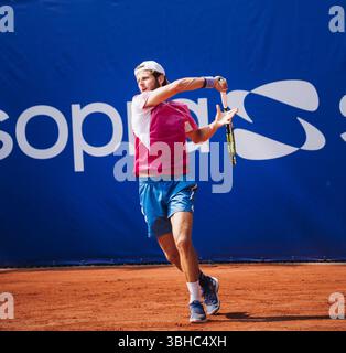 Villeurbanne, France. 09 juin 2025. Lucas Poullain (FRA) lors de la première journée de l'Open Sopra Steria (Lyon, France) juin 9-15 2025 crédit : DPPI Media/Alamy Live News Banque D'Images