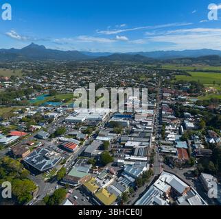 Vue aérienne de Murwillumbah dans les rivières du nord, nouvelle-galles du sud, australie Banque D'Images