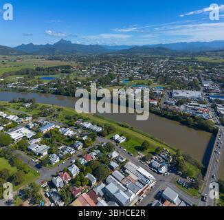 Vue aérienne de Murwillumbah dans les rivières du nord, nouvelle-galles du sud, australie Banque D'Images
