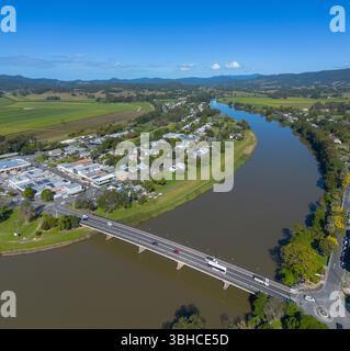 Vue aérienne de Murwillumbah dans les rivières du nord, nouvelle-galles du sud, australie Banque D'Images
