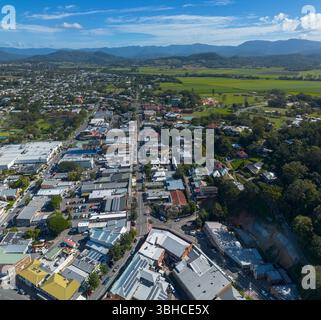 Vue aérienne de Murwillumbah dans les rivières du nord, nouvelle-galles du sud, australie Banque D'Images
