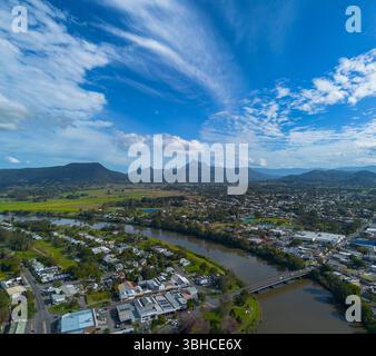 Vue aérienne de Murwillumbah dans les rivières du nord, nouvelle-galles du sud, australie Banque D'Images