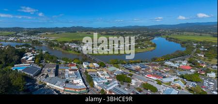 Vue aérienne de Murwillumbah dans les rivières du nord, nouvelle-galles du sud, australie Banque D'Images