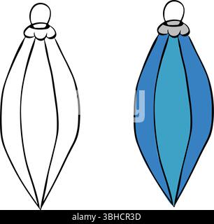 Ensemble de jouets d'arbre de Noël peints sur fond blanc. Boules de verre festives avec motif. Conception d'éléments isolés vectoriels pour les graphiques de mode, textil Illustration de Vecteur