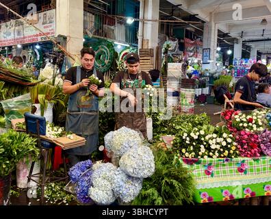 Stand de fleurs, Mercado Jamaica, l'un des marchés publics traditionnels de Mexico. CDMX, Mexique Banque D'Images