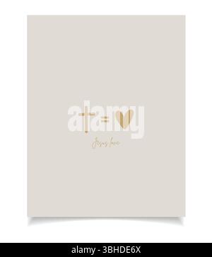 Christian Line Symbols Sketch Poster, religion Hand Drawn Art, Bible Wall Decor Illustration de Vecteur