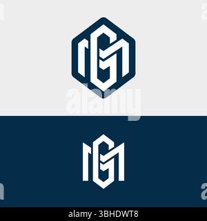 Logo des lettres GM et MG - logo initial des lettres MG Illustration de Vecteur